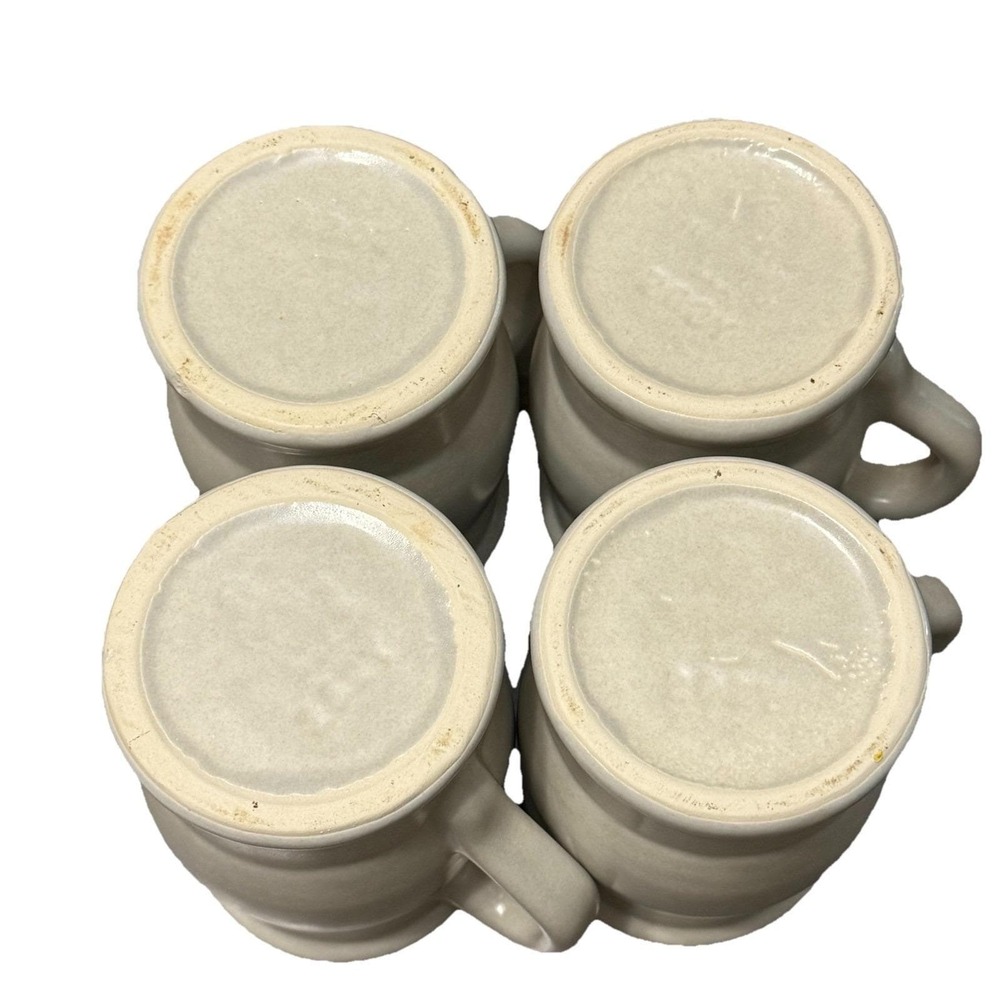Pfaltzgraff Folk Art Mug Cup Blue Floral Stoneware USA Set of 4 Vintage - Picture 4 of 10